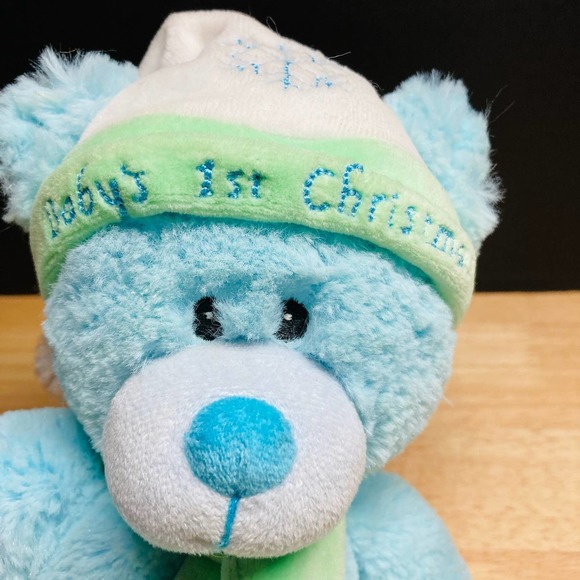 First and Main Blue Baby’s First Christmas Bear. Pre-Owned - Picture 2 of 8